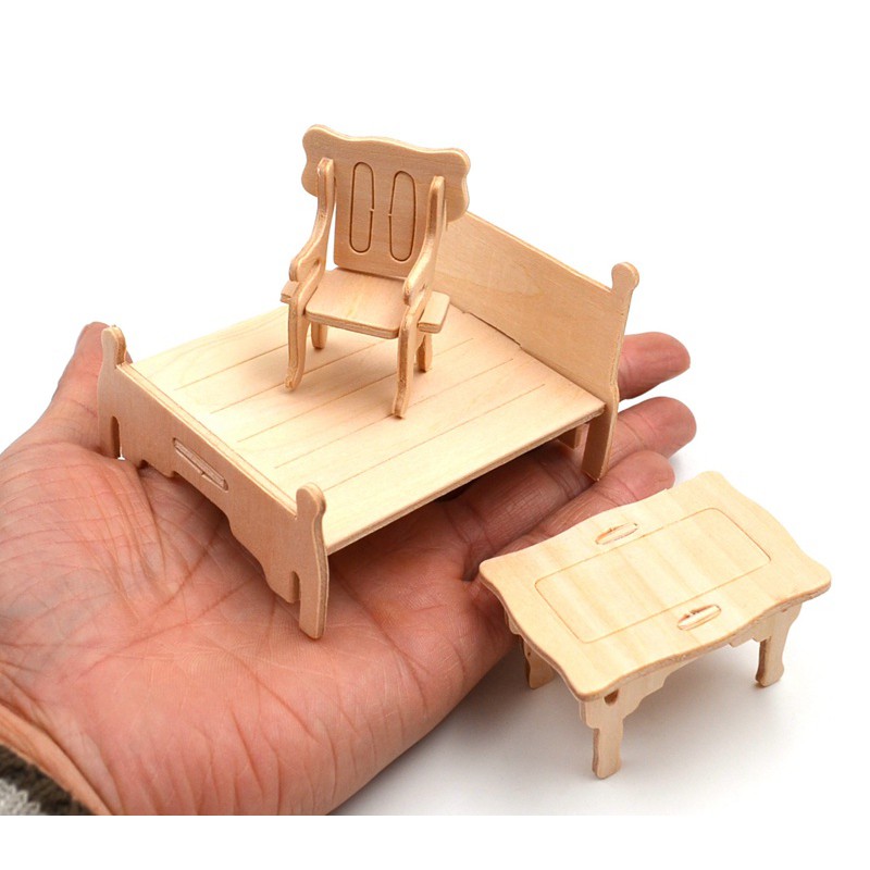 Bộ đồ chơi ghép hình bằng gỗ 3D