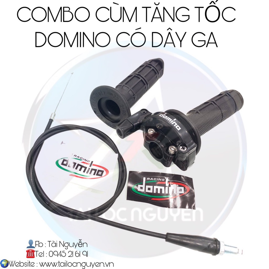 COMBO CÙM TĂNG TỐC DOMINO - ỐNG DÂY GA KÈM BAO TAY DOMINO CHO RAIDER-SATRIA-FI