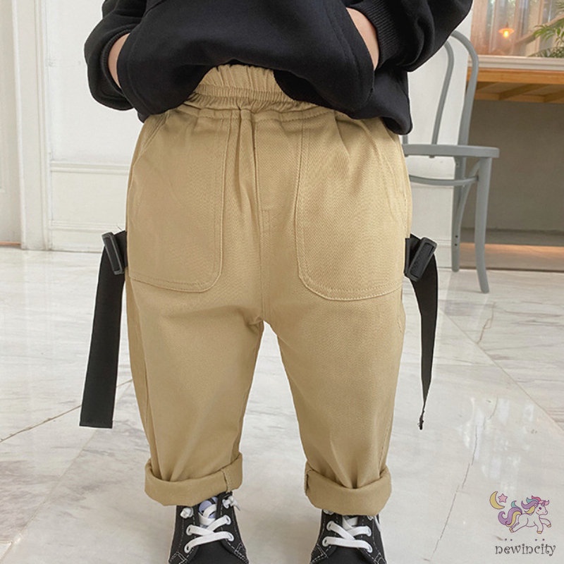 Quần dài phối túi chất liệu mềm mại phong cách thời trang hàn quốc cho bé trai