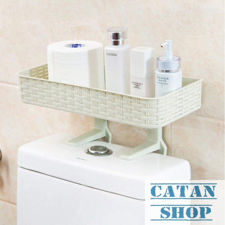 Kệ đồ giả mây đa năng trên toilet, để dầu gội dễ dàng tháo lắp GD81-KNTMay