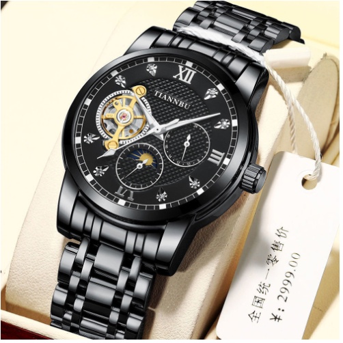 Đồng Hồ Cơ Nam Tiannbu Tự Động Automatic Chính Hãng Dây Thép Đúc Đặc Cao Cấp Thời Trang Đẳng Cấp Đẹp Giá Rẻ