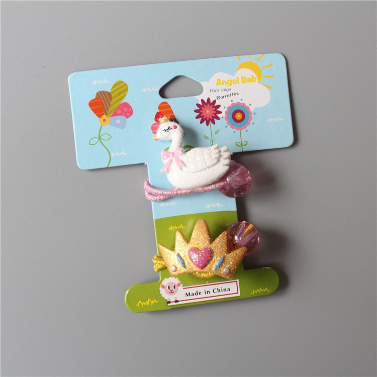 Set 2 Dây Cột Tóc Hình Vương Miện / Tai Thỏ / Thiên Nga Mới Cho Bé Gái
