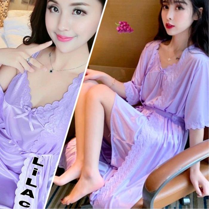 Bộ Đồ Ngủ Kimono / Đồ Lót TRICOT 2 Trong 1 KD291