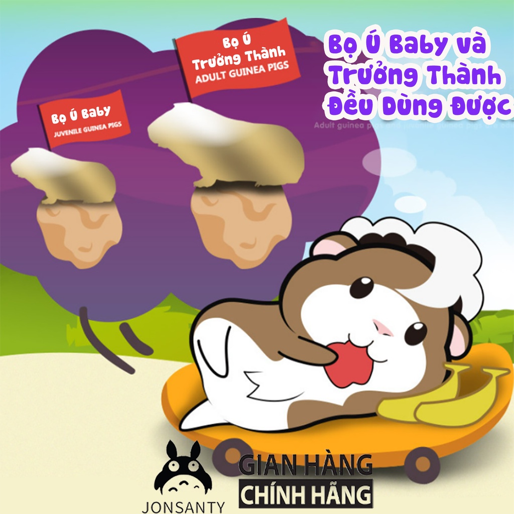 Thức ăn cho bọ ú trưởng thành, mang bầu, bọ ú nhỏ, cỏ nén rau củ trái cây sấy khô gói lớn 2LB chính hãng JONSANTY CST330