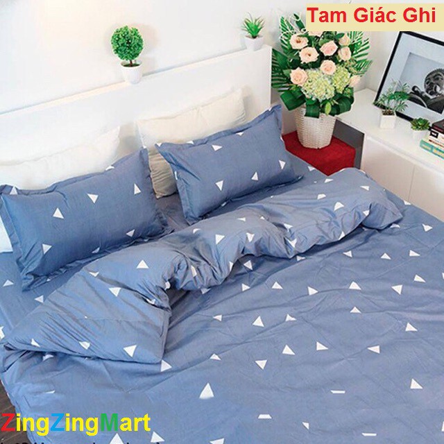 [SALE KHỦNG] Ga Chun Và 2 Vỏ Gối Nằm M2 Poly Cotton mẫu KẺ ĐEN (Ghi chú khi chọn mẫu)