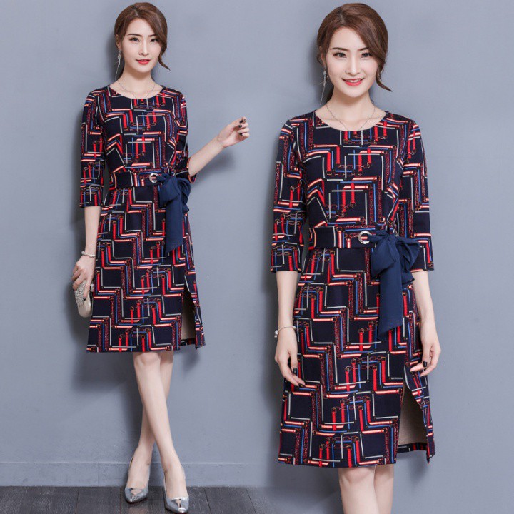 Đầm dự tiệc , đầm công sở dáng suông eo thắt nơ sang trọng SP.01381