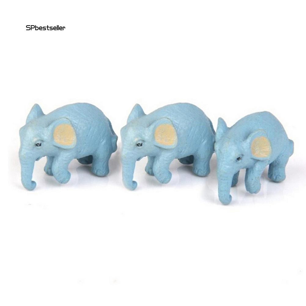 Set 2 mô hình chú voi bằng nhựa PVC sống động đáng yêu