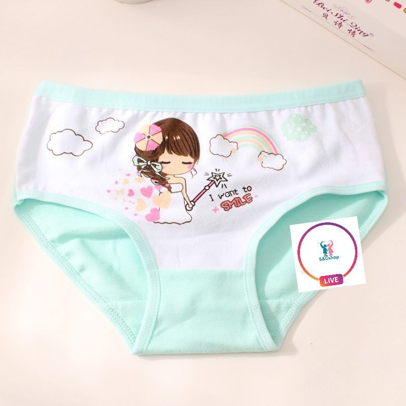 Set 4 Quần Chíp Tam Giác Smile cho bé gái (9kg-38kg)