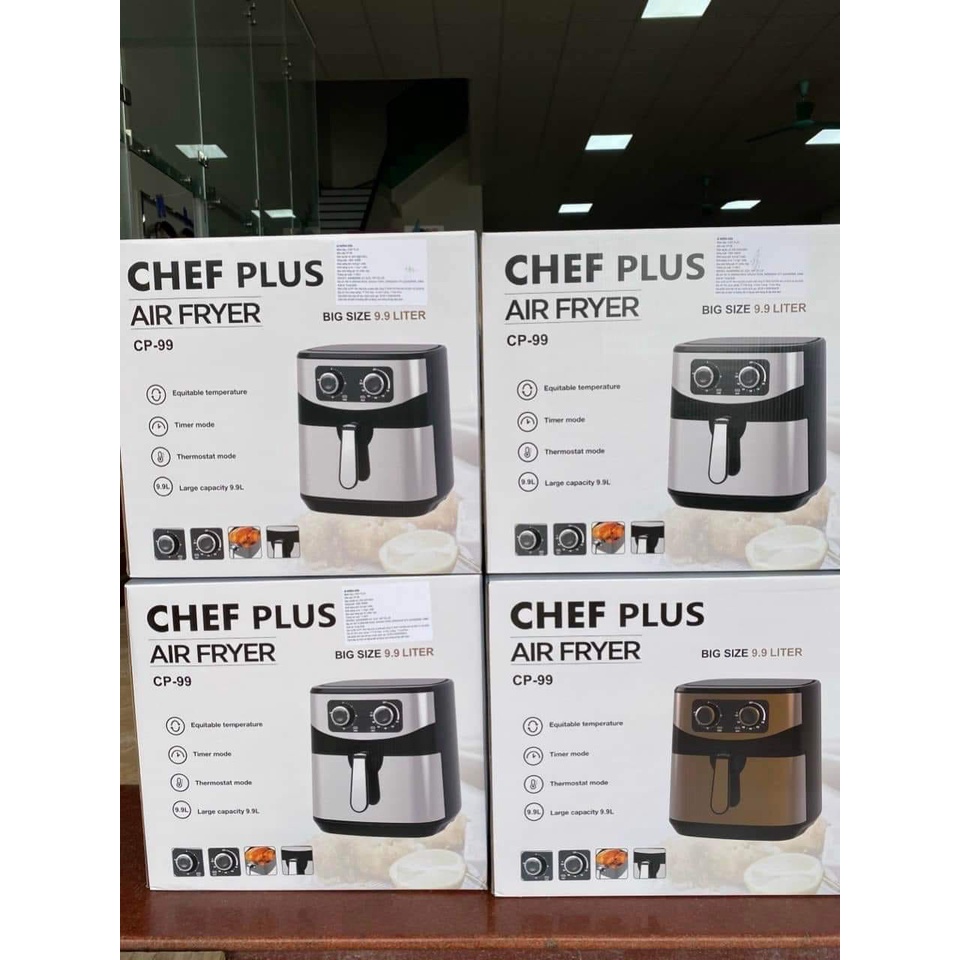 Nồi chiên không dầu Chef Plus 9.9l chính hãng dung tích lớn - bh 6 tháng- Món ngon tốt cho sức khỏe.