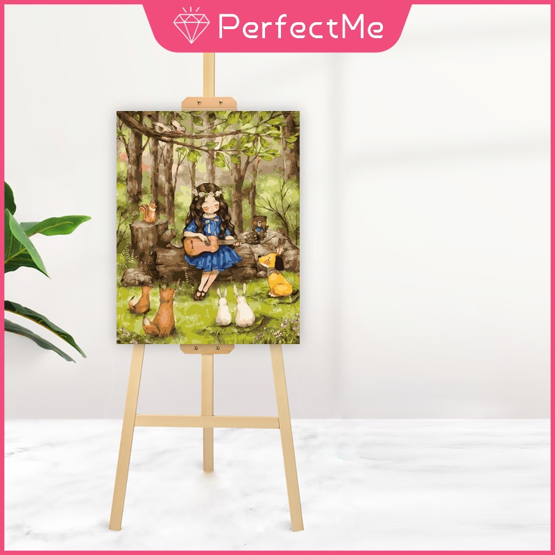 Bộ tranh sơn dầu 40X50cm tự làm họa tiết cô gái lãng mạn dùng để trang trí nhà