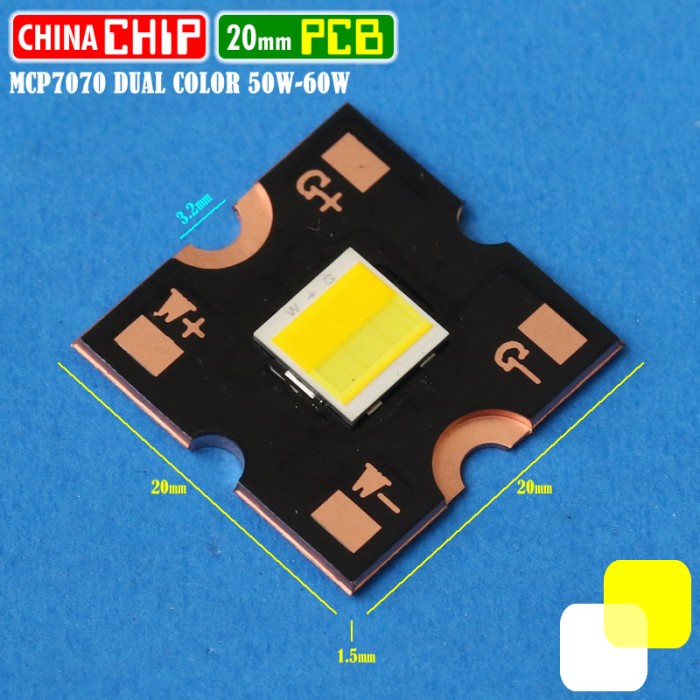 Đèn Pha Mcp 7070 20mm 50W 9V Ánh Sáng Trắng Vàng Chất Lượng Cao