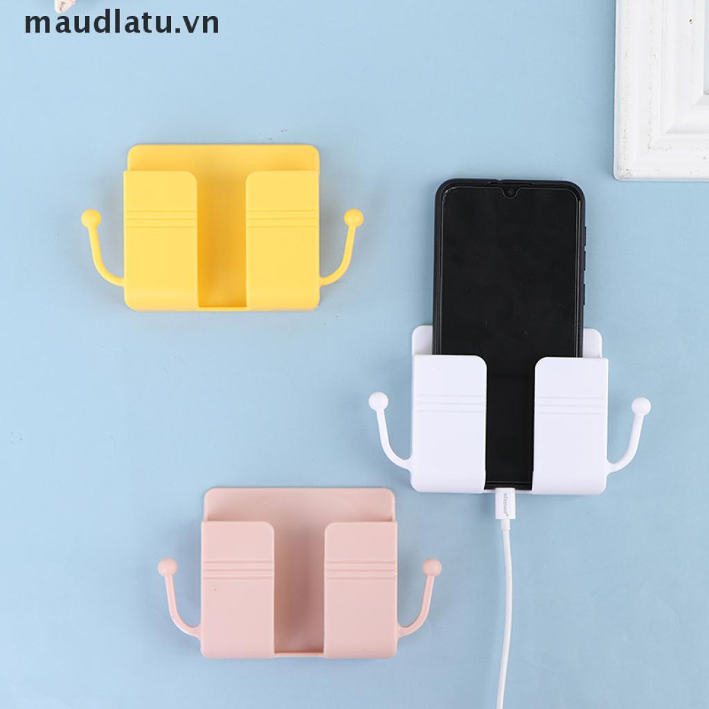 MAUD 1PCS Wall Mounted Organizer Box Punch TV Remote Control Storage Phone holderbox .