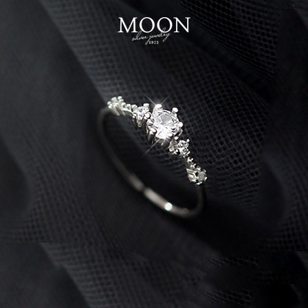 Nhẫn bạc nữ Moonsilver, nhẫn đính đá Min