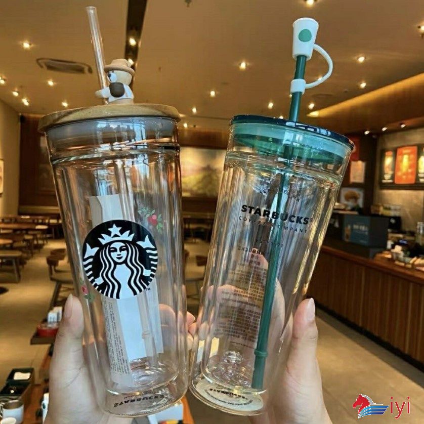 710Ml Có Thể Tái Sử Dụng Trong Suốt Starbucks Tumbler Đổi Màu Lạnh Ly Sầu Riêng Tumbler Nhựa Tumbler Có Ống Hút Cốc Nhựa