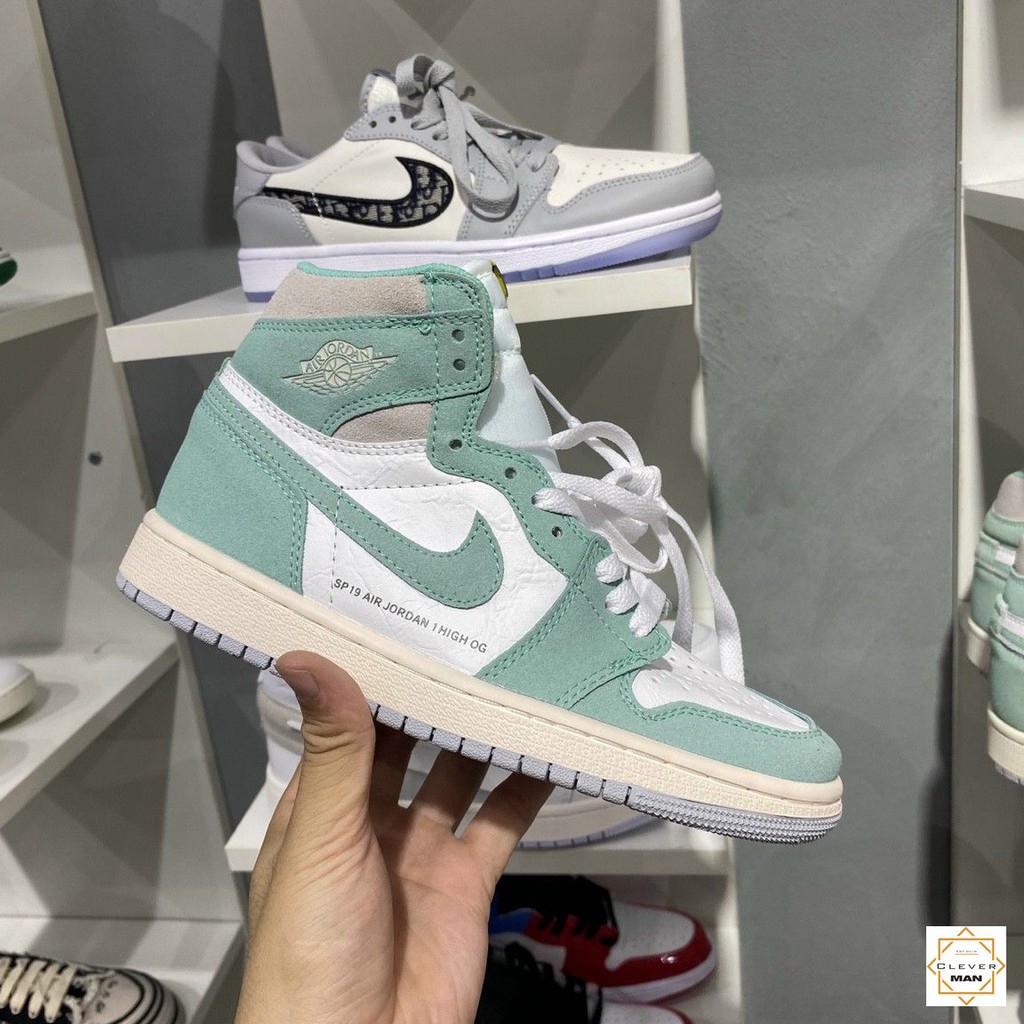 Giày Thể Thao Air Jordan 1 Retro High Turbo Green Xanh Ngọc Nhạt Cổ Cao Clever Man Store