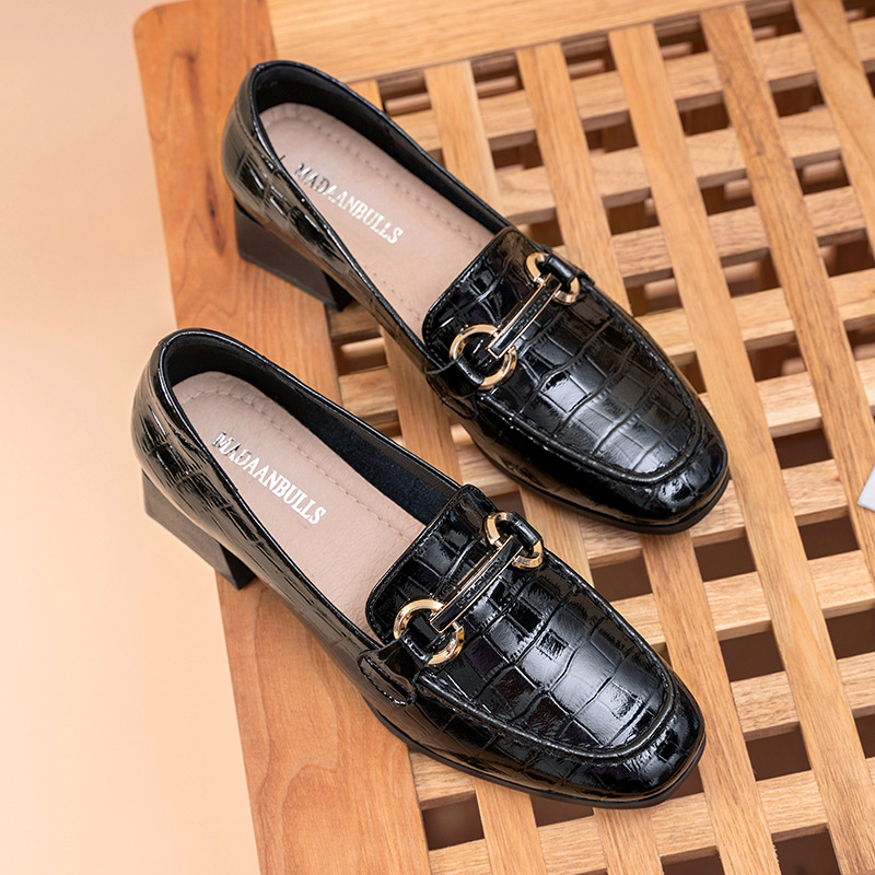 Lớp Đầu Tiên Của Da Bò Thời Trang Giày Nữ2021Mùa Xuân Mới Của Phụ Nữ Hàn Quốc Giày Da Nữ Thời Trang Giản Dị Giày