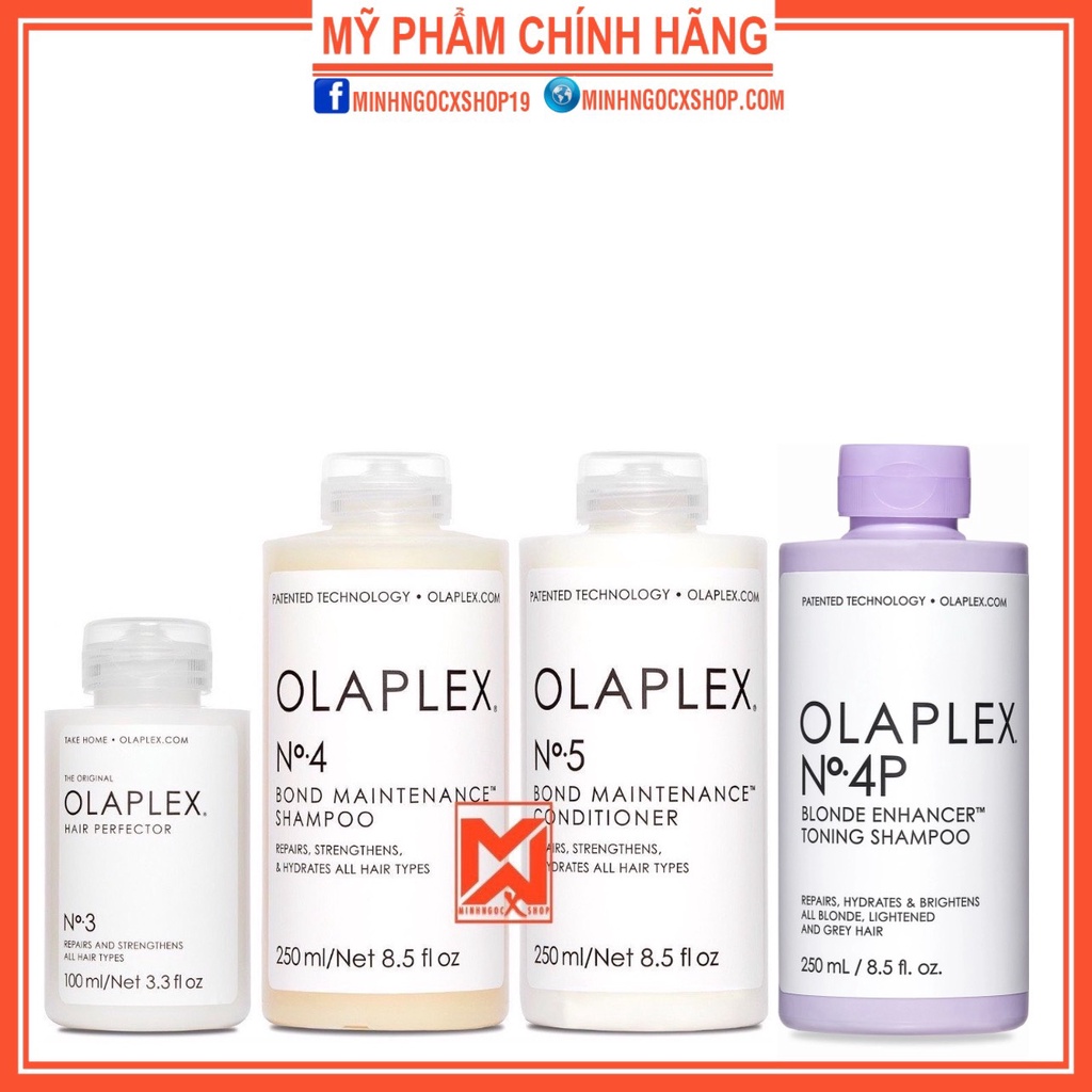 Combo dầu gội xả, kem xả khô, ủ tóc Olaplex chăm sóc phục hồi tóc chuyên nghiệp tại nhà chính hãng