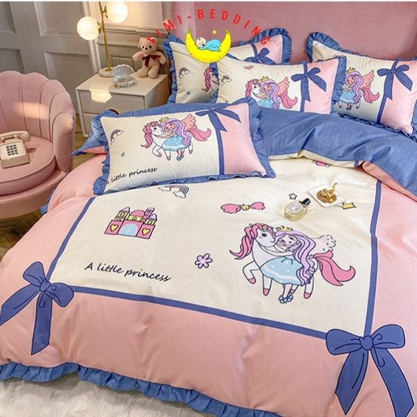 Bộ Chăn ga gối Cotton bèo Hàn Quốc cao cấp, mẫu mới 2021 - Timibedding