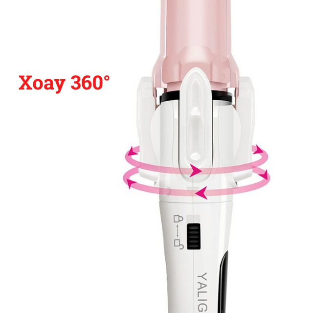 [Uốn Tóc Đẹp] Máy Uốn Tóc Xoăn Tạo Lọn Gợn Sóng Mini Cao Cấp Yalyge Làm Tóc Xoay Trục 360 Độ Size 25, 28, 32mn