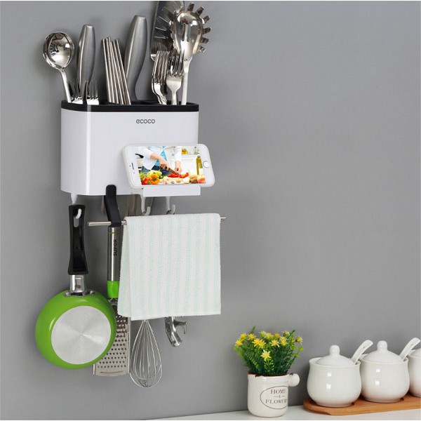 Kệ treo đồ nhà bếp thìa dĩa, khăn ecoco E1801