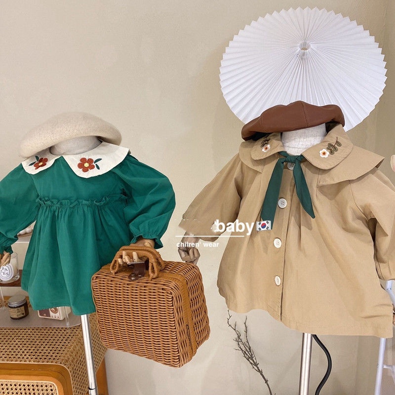 Áo Khoác Dáng Rộng Cổ Búp Bê Thêu Họa Tiết Phong Cách Hàn Quốc Thời Trang Mùa Thu Mới Cho Nữ