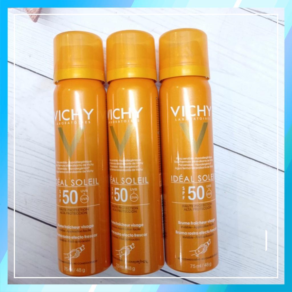 XỊT CHỐNG NẮNG VICHY 75ML - GIẢM DẦU NHỜN, KHÔ THOÁNG VÀ KHÔNG BÍ BẾT - DẠNG XỊT PHUN SƯƠNG SIÊU TIỆN LỢI