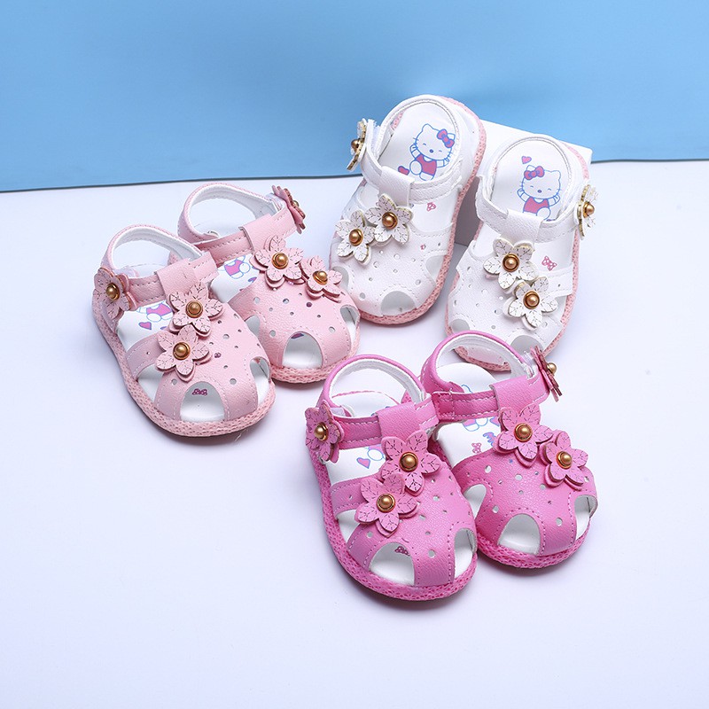 sandal tập đi bé gái size 15-19 bông sao