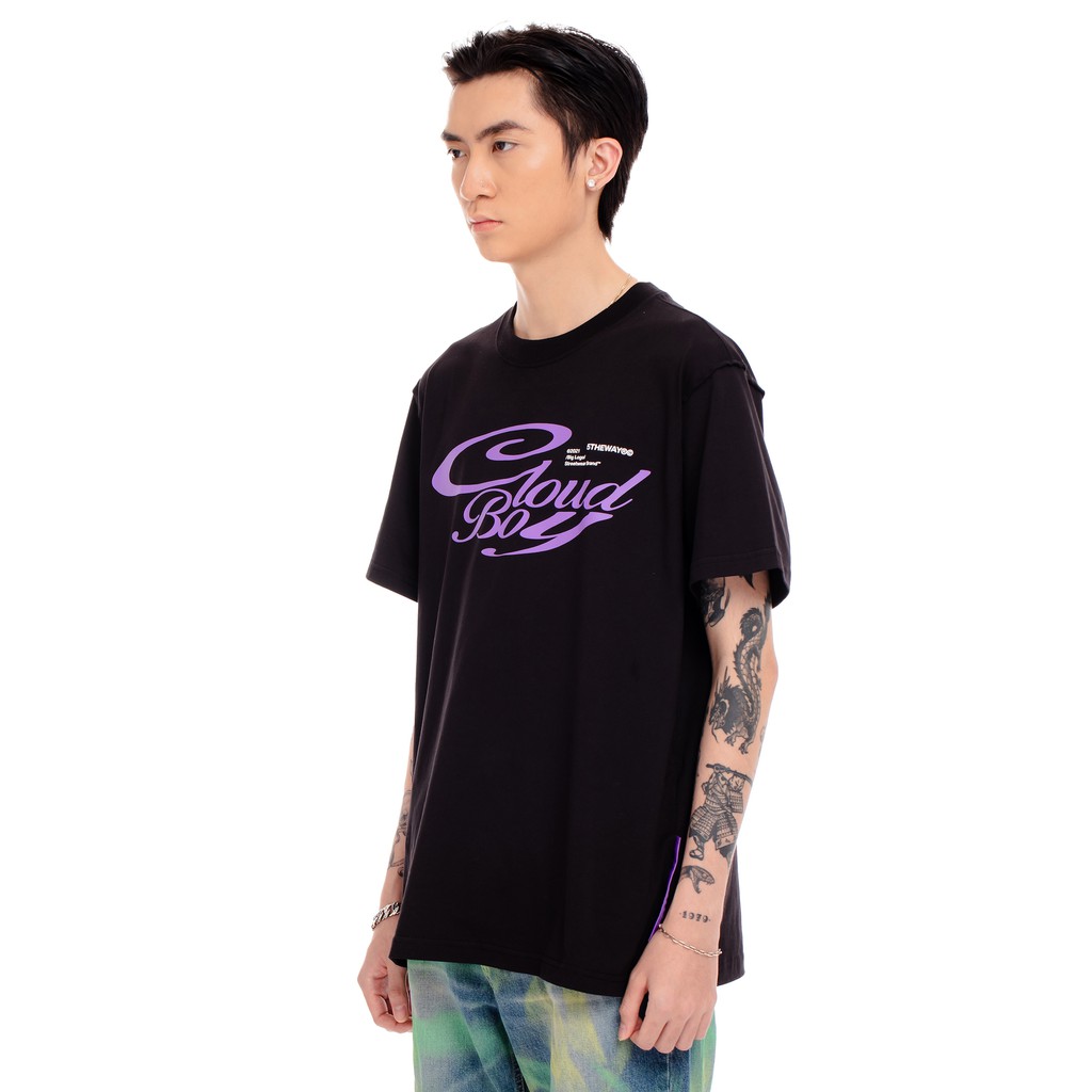 5THEWAY /cloud boy/ Square Tee In Black Aka Áo Thun Đen Tay Ngắn
