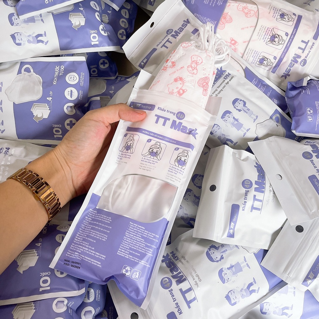 100 Chiếc Khẩu Trang Trẻ Em KF94 Kháng Khuẩn Xuất Hàn