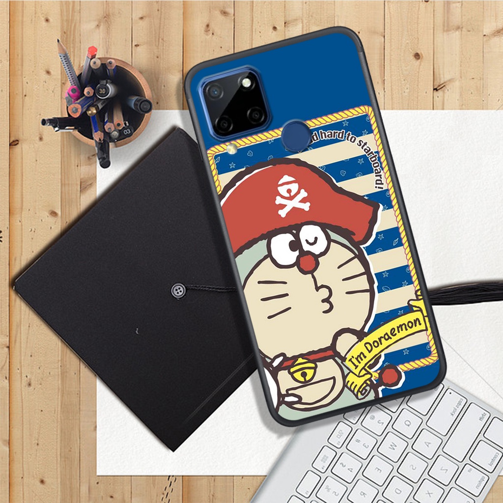 ỐP LƯNG OPPO REALME C11/C12/C15/C21/C25,  IN HÌNH CHÚ MÈO MÁY DOREMON.