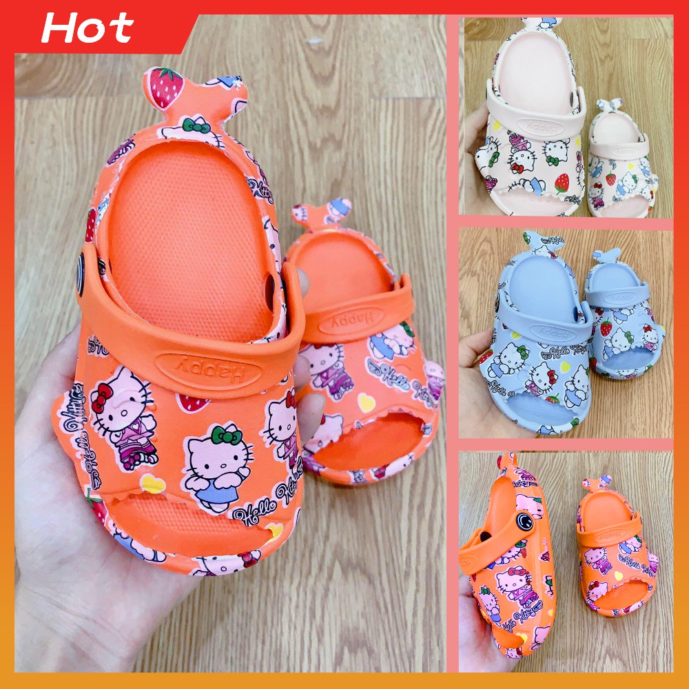 [𝐒𝐀𝐋𝐄] Dép Cá Mập Hở Mũi Quai Hậu Siêu 𝐍𝐡ẹ Siêu 𝐂𝐔𝐓𝐄 Hình Hello Kitty Dành Cho Bé 3 Màu Full Size 18-23