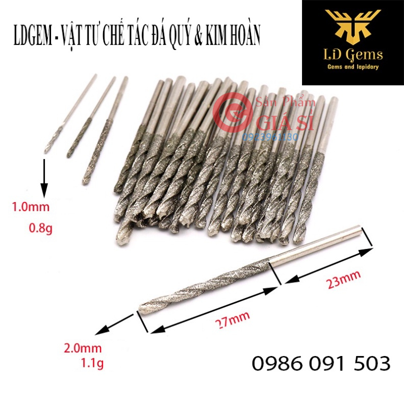 Mũi khoan đá quý, ngọc bích, đá hoa dạng xoắn có nhám rubi chuyên dụng ❤️freeship❤️