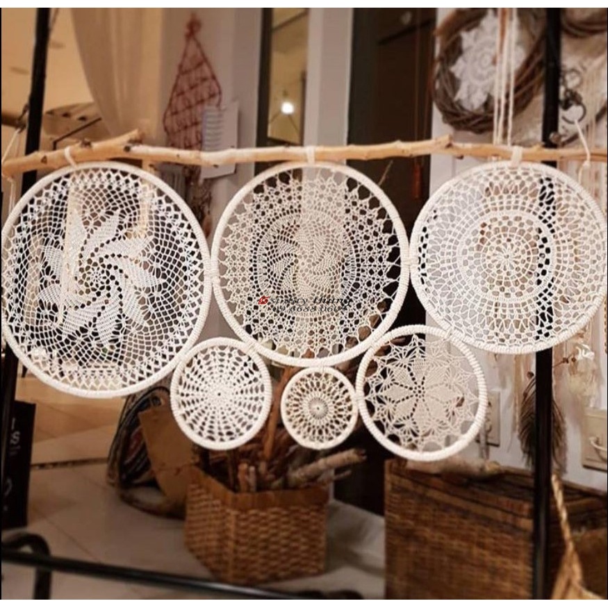Vòng tre, vòng làm macrame, dreamcatcher, vòng đuổi bắt giấc mơ, vòng tre làm giỏ quà tết, tập thêu