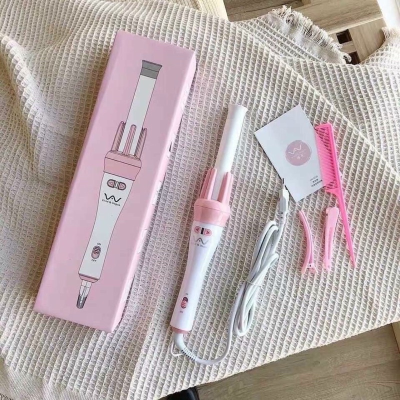 Máy Uốn Xoăn Xoay Tự Động 360 Vivid &amp; Vogue - Gậy Uốn Tóc Tự Động Làm Xoăn Cực Nhanh