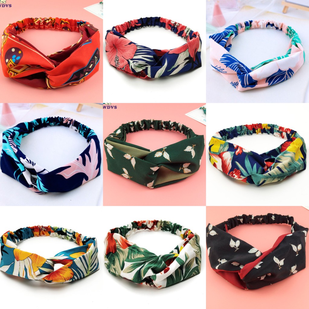 Turban vải Hàn Quốc họa tiết hoa sang trọng phù hợp mọi lứa tuổi T06