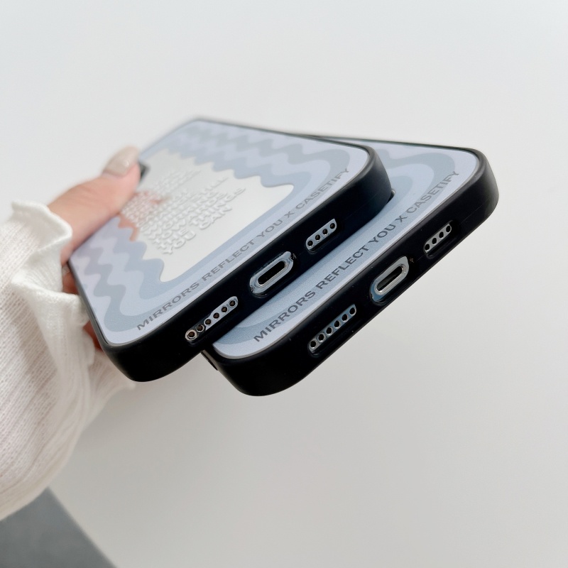 Ốp Điện Thoại Tráng Gương Chống Sốc In Chữ Tiếng Anh Cho iPhone 14 13 12 11 Pro Max Plus X XR XS Max