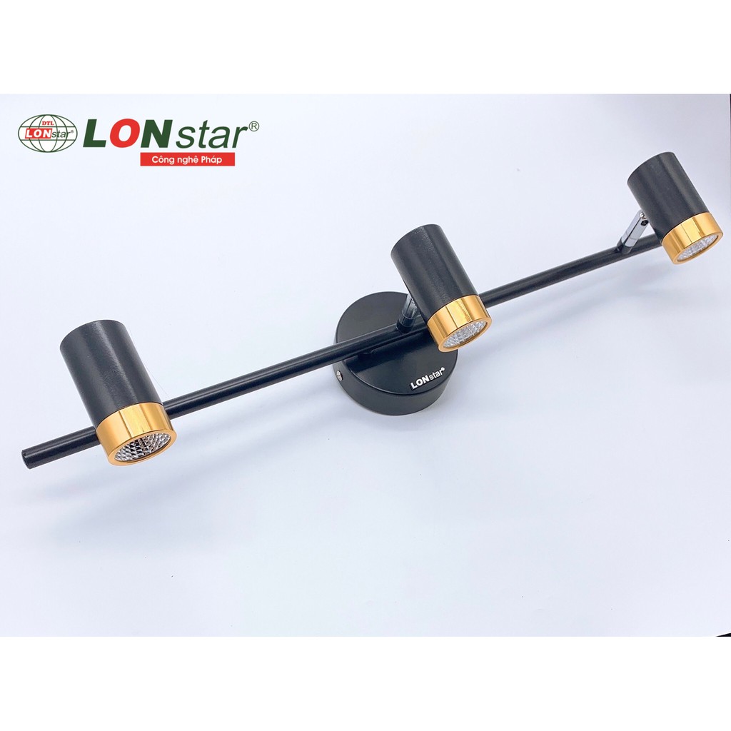 Đèn soi tranh, Đèn rọi gương LONstar 3 bóng mắt led COB 5W cực sáng ,điều chỉnh được góc chiếu