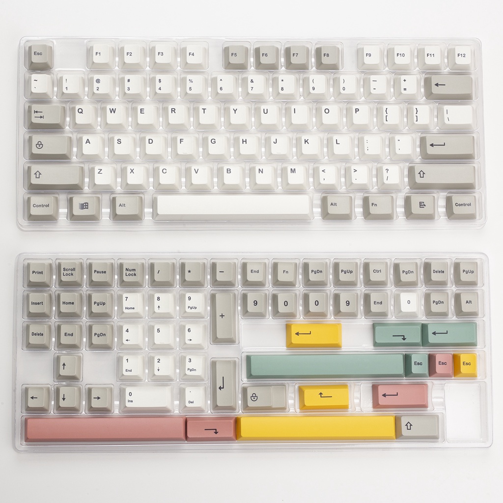 Keycap 9009 Cherry profile in dyesub 134 nút cho bàn phím cơ layout 61/64/68/75/84/87/96/980/100/104/108