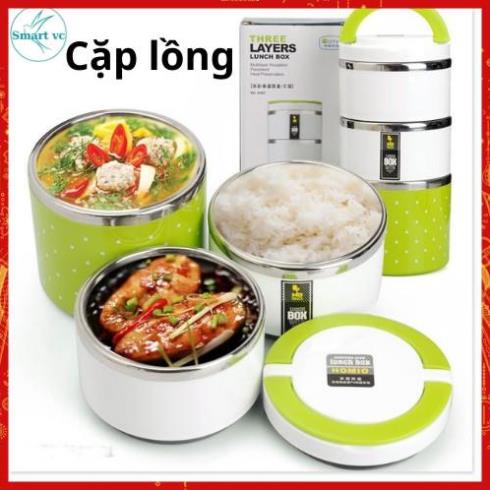 Hộp đựng cơm giữ nhiệt ionx 2 tầng 3 tầng,cặp lồng đựng cơm giữ nhiệt ruột inox Chất liệu inox 304 cao cấp, an toàn