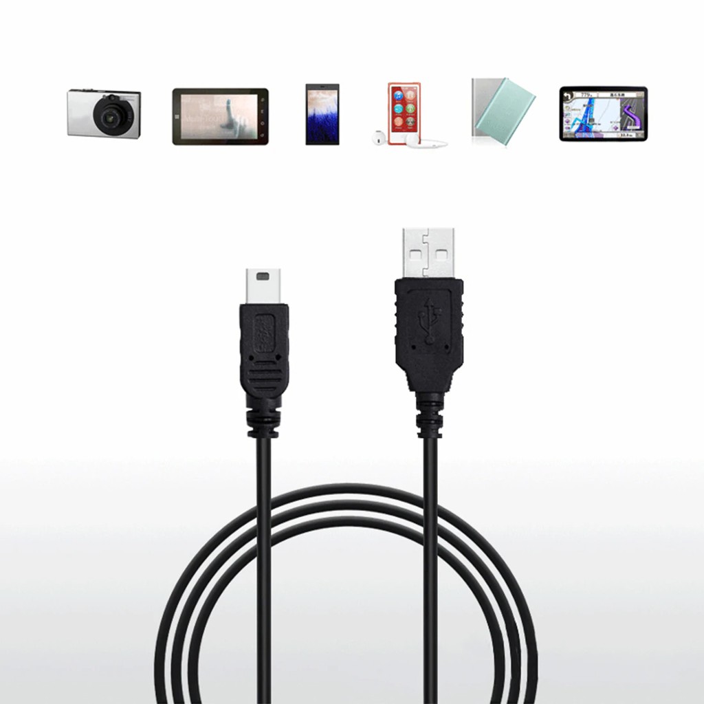 USB 2.0 A Male to Mini 5 Pin B Charge Data Cable Adapter