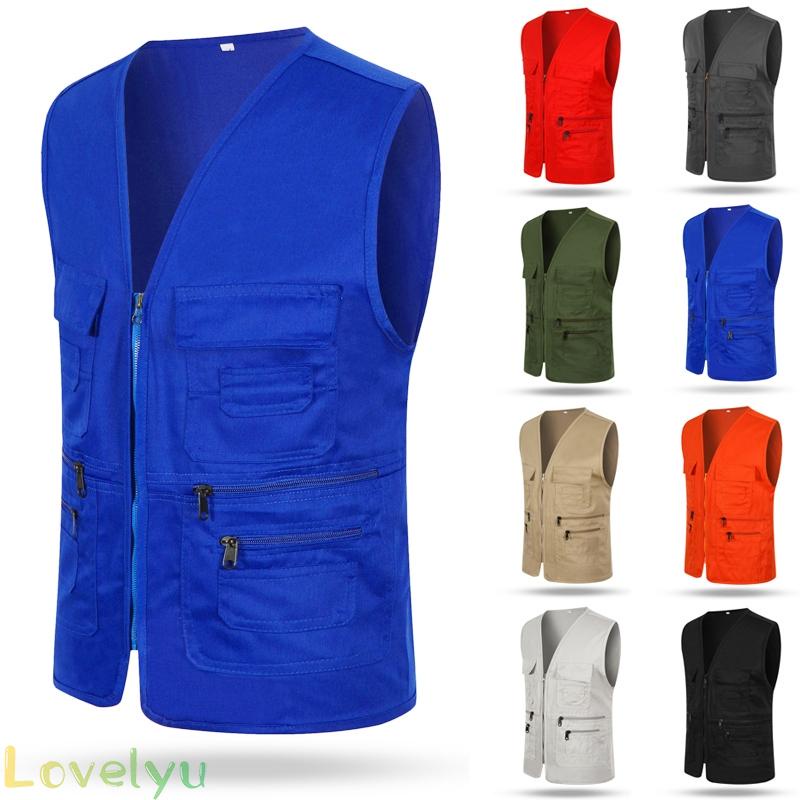 ◀READY▶Mens Multi Pocket Travelers Fishing Photography Director Casual Outdoor Vest Must-have for all-match work# Good Quality