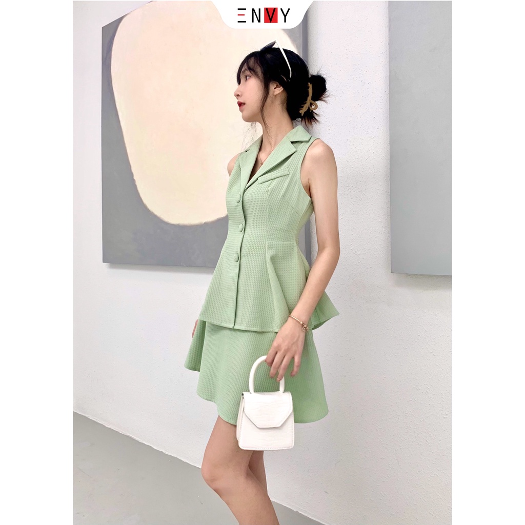 Set sơ mi cổ vest và chân váy ENVY SE35