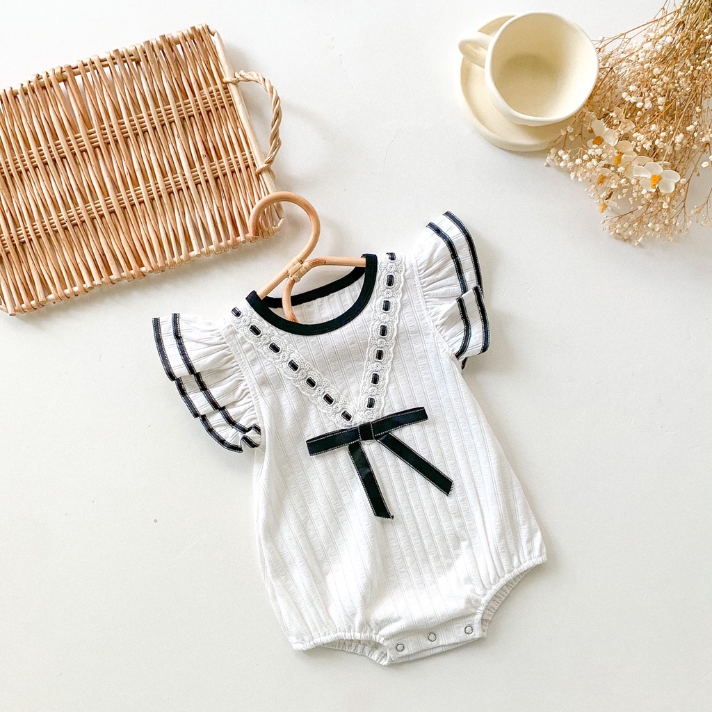 Áo liền quần không tay phong cách hải quân thời trang mùa hè dành cho bé gái sơ sinh