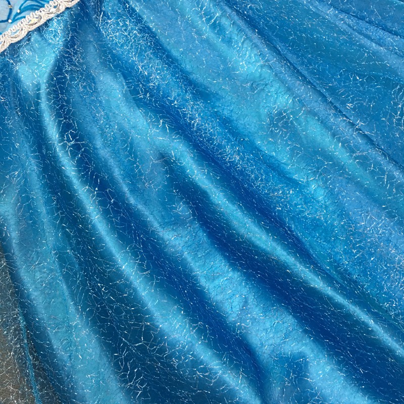 Váy công chúa Elsa tà dài màu xanh cho bé 3-10 tuổi