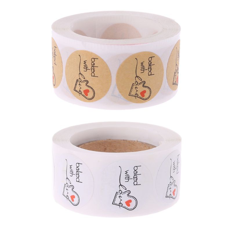 Cozyx Cozyx 500pcs With Love Paper Sticker Adhesive Baking Label
