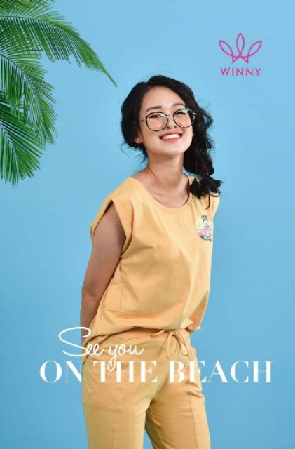 Bộ mặc nhà Winny cotton tay chờm vai quần lửng 4519 Giá 428.000đ