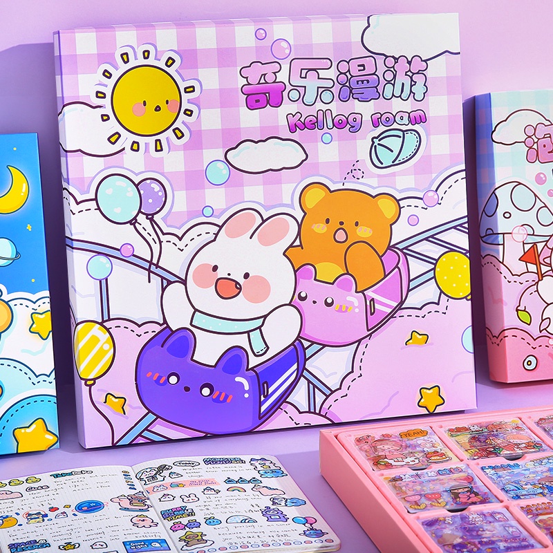 Mr.Paper 1 băng dán hộp quà tặng cô gái hoạt hình hàng ngày nhãn dán động vật dễ thương vẽ tay minh họa tài khoản sáng tạo vật liệu trang trí tài khoản tự làm hộp quà tặng nhãn dán