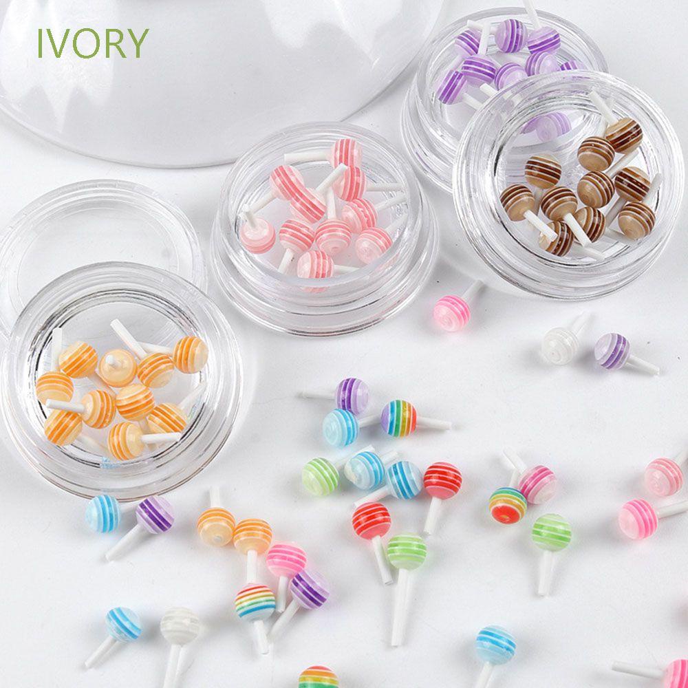 Hộp phụ kiện dùng trang trí móng tay hình kẹo mút hoạt hình 3d dễ thương DIY
