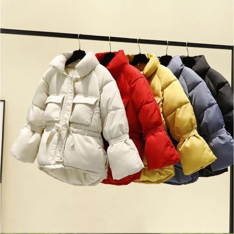 FREE SHIP Áo Khoác Phao Béo Nữ Chần Bông Ba Lớp SIêu Ấm Phối Túi Hộp Cực Thời Trang Trong Mùa Đông Lạnh Giá