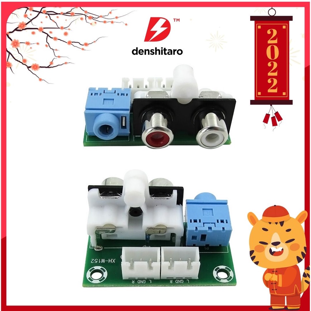 Denshitaro Combo 2 bộ giao diện vào ra âm ly giắc 3.5mm hoa sen 3P D00-107